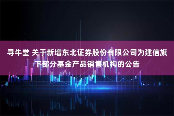寻牛堂 关于新增东北证券股份有限公司为建信旗下部分基金产品销售机构的公告