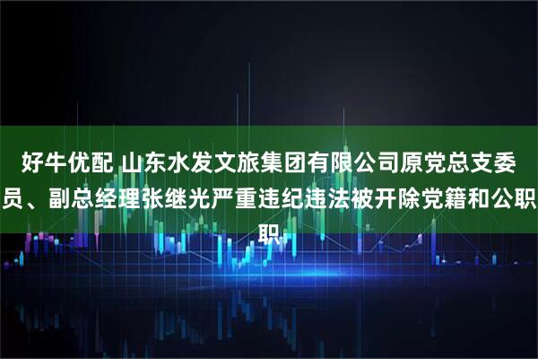 好牛优配 山东水发文旅集团有限公司原党总支委员、副总经理张继光严重违纪违法被开除党籍和公职