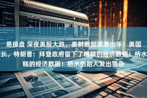 易操盘 深夜美股大跌，美财政部紧急出手！美国一季度GDP负增长，特朗普：拜登政府留下了糟糕的经济数据！桥水创始人发出警告